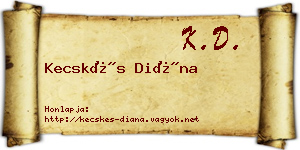 Kecskés Diána névjegykártya